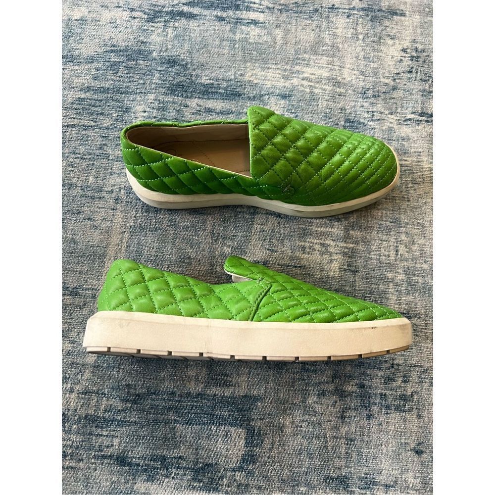 Franco Sarto Green Quilted Leather Platform Sneaker Size 6.5